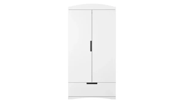 Armoire Avec Penderie Et étagères Finition Blanc Mat L90 Cm ANTONIN 1