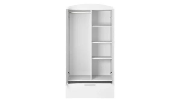 france en ligne Armoire Avec Penderie Et étagères Finition Blanc Mat L90 Cm ANTONIN 3