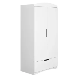 france en ligne Armoire Avec Penderie Et étagères Finition Blanc Mat L90 Cm ANTONIN 10