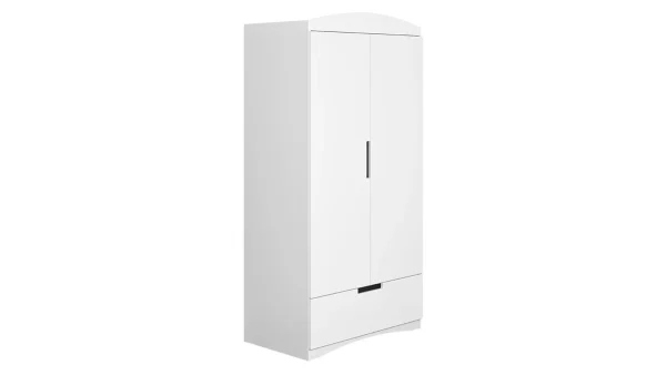 france en ligne Armoire Avec Penderie Et étagères Finition Blanc Mat L90 Cm ANTONIN 4