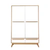 Armoire Design Avec Penderie Finition Bois Clair Et Blanc Mat L120 Cm HELIA mode tendance 16