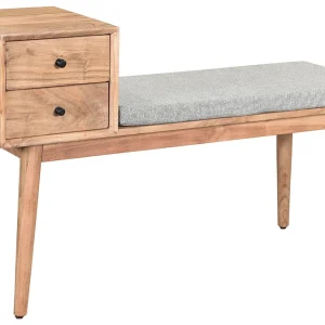 Banc D’entrée Avec Rangement Bois Massif 2 Tiroirs L110 Cm ALTY beauté 12