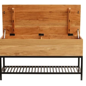 Banc D’entrée Industriel Avec Coffre De Rangement Bois Massif Et Métal Noir L100 Cm SORG pas cher en ligne 11