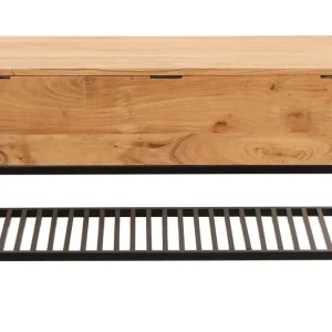 Banc D’entrée Industriel Avec Coffre De Rangement Bois Massif Et Métal Noir L100 Cm SORG excellents soldes 17