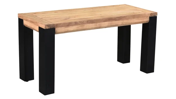 Banc Industriel En Bois Massif Et Métal Noir L95 Cm TRAP ﻿soldes 3