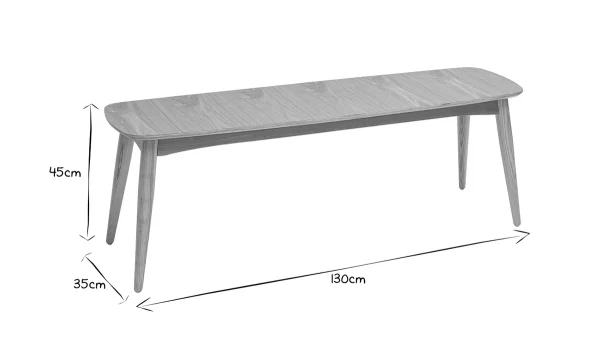 Banc Scandinave Bois Clair L130 Cm NORDECO Top ventes 7