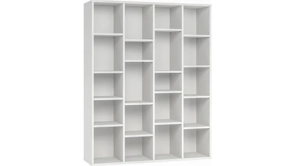 Bibliothèque Design En Bois Blanc L149 Cm RYTHM 1