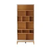 Bibliothèque Design En Bois Clair Chêne Et Blanc L90 Cm ABEL 13