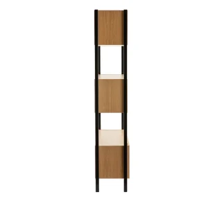 Bibliothèque En Bois Clair Chêne Et Métal Noir L98 Cm SILKA achetez pas cher 14