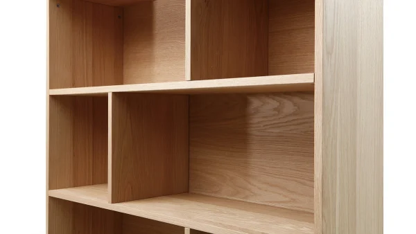 comparez les prix Bibliothèque Scandinave En Bois Chêne 8 Casiers L110 Cm INGRID 5