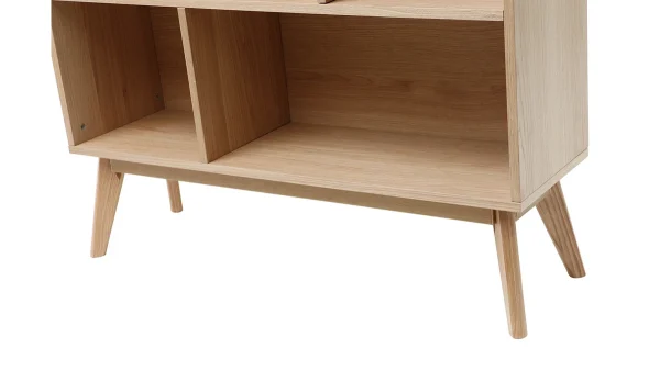 comparez les prix Bibliothèque Scandinave En Bois Chêne 8 Casiers L110 Cm INGRID 6