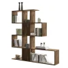 Livraison Standard/Rapide Bibliothèque Séparateur Design Finition Bois Noyer L139 Cm COMO 14