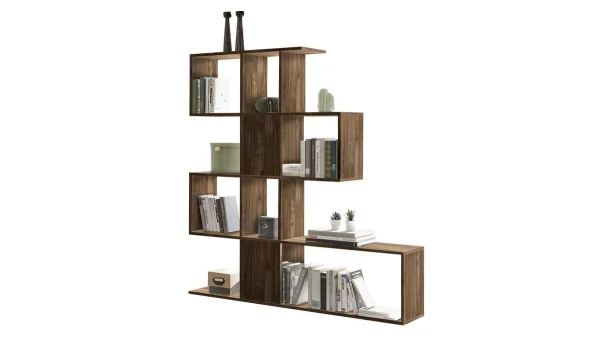 Bibliothèque Séparateur Design Finition Bois Noyer L139 Cm COMO 1