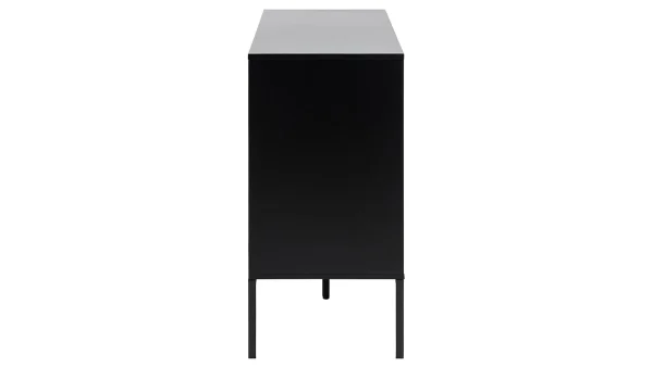 Buffet Bas Industriel Bois Et Métal Noir 1 Porte 3 Tiroirs L120 Cm TRESCA marque pas cher 5