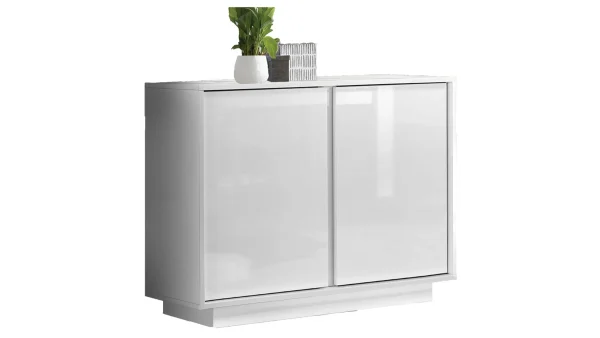 Buffet Design Blanc Laqué Brillant 2 Portes L92 Cm COMO Authenticité garantie 1