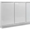 magasins pas chers Buffet Design Blanc Laqué Brillant 3 Portes L138 Cm COMO 26