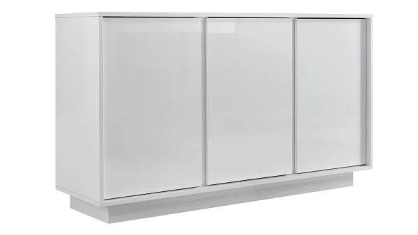 Buffet Design Blanc Laqué Brillant 3 Portes L138 Cm COMO 1