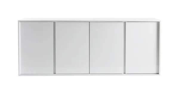 Buffet Design Blanc Laqué Brillant 4 Portes L180 Cm COMO 1