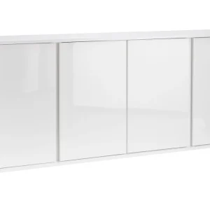 Buffet Design Blanc Laqué Brillant 4 Portes L180 Cm COMO 10