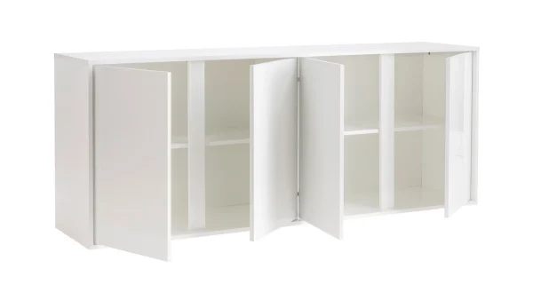 Buffet Design Blanc Laqué Brillant 4 Portes L180 Cm COMO 4