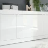 Les achats en ligne Buffet Design Blanc Laqué Brillant 4 Portes L207 Cm LATTE 10