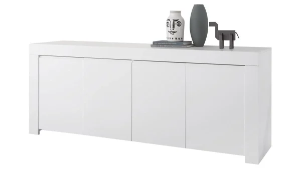 Buffet Design Blanc Mat 4 Portes L210 Cm TINO 1