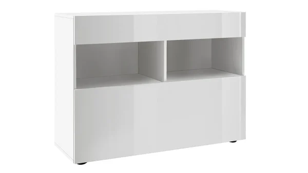 Buffet Design Finition Blanc Laqué Brillant L110 Cm POLO marque pas cher 1