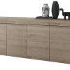 Buffet Design Finition Bois Chêne 4 Portes L210 Cm TINO 10