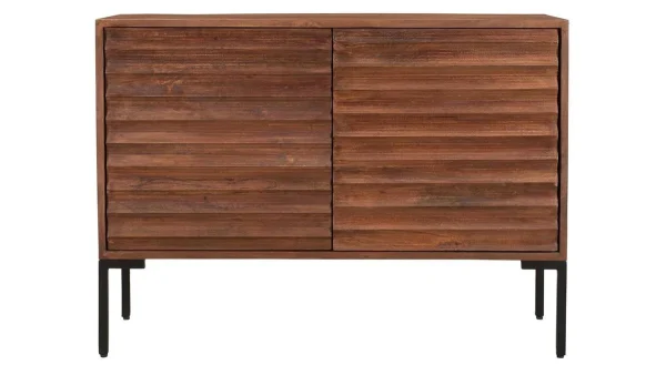 Buffet En Manguier Massif Foncé Et Métal Noir 2 Portes L100 Cm ONDA 1