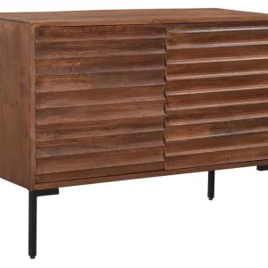 Buffet En Manguier Massif Foncé Et Métal Noir 2 Portes L100 Cm ONDA 11