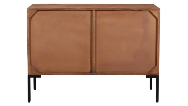 Buffet En Manguier Massif Foncé Et Métal Noir 2 Portes L100 Cm ONDA 5