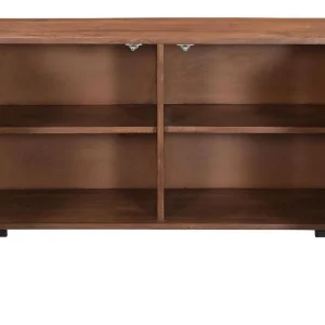 Buffet En Manguier Massif Foncé Et Métal Noir 2 Portes L100 Cm ONDA 17