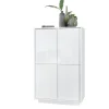 Buffet Haut Design Blanc Brillant 4 Portes L92 Cm COMO 26