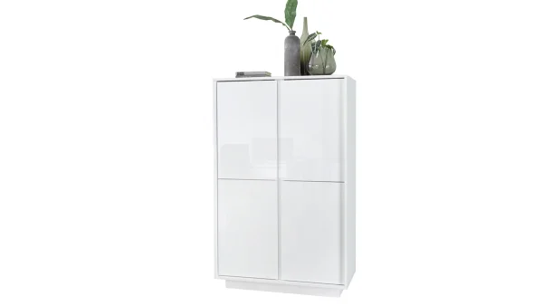 Buffet Haut Design Blanc Brillant 4 Portes L92 Cm COMO 1