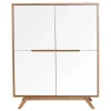 Buffet Haut Scandinave Bois Et Blanc L110 Cm HELIA 8