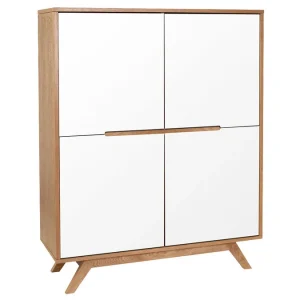 Buffet Haut Scandinave Bois Et Blanc L110 Cm HELIA 13