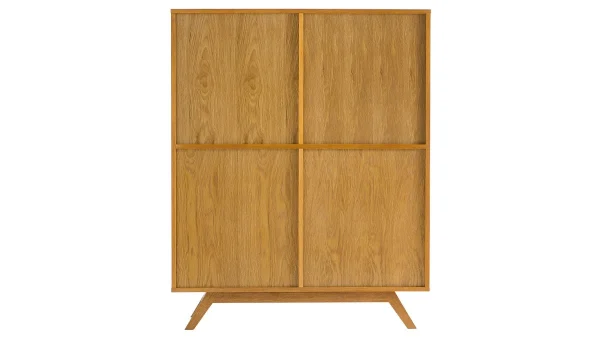 Buffet Haut Scandinave Bois Et Blanc L110 Cm HELIA 5