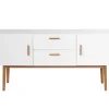 Buffet Scandinave Blanc Et Bois 2 Portes L160 Cm GILDA Couleurs variées 20