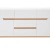 Buffet Scandinave Blanc Mat Et Bois Clair 2 Portes 5 Tiroirs L145 Cm SKIVE guranteed de qualité 23