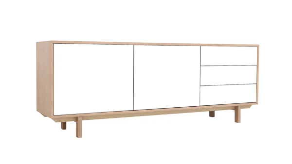 en france Buffet Scandinave Bois Et Blanc 2 Portes 3 Tiroirs L195cm SID 3