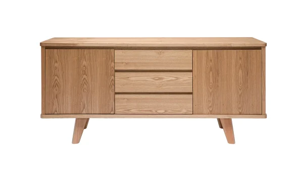 prix abordable Buffet Scandinave En Bois Clair 2 Portes 3 Tiroirs L160 Cm FIFTIES 1