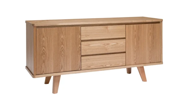 prix abordable Buffet Scandinave En Bois Clair 2 Portes 3 Tiroirs L160 Cm FIFTIES 3