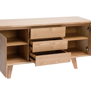 prix abordable Buffet Scandinave En Bois Clair 2 Portes 3 Tiroirs L160 Cm FIFTIES 16