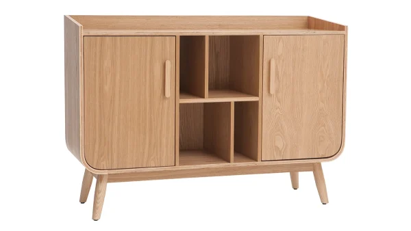 Buffet Scandinave En Bois Clair 2 Portes L122 Cm HALLEN magasin paris 3