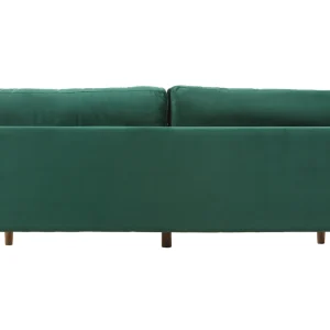 haute qualité Canapé 3-4 Places En Tissu Velours Vert émeraude Et Bois Clair IMPERIAL 13