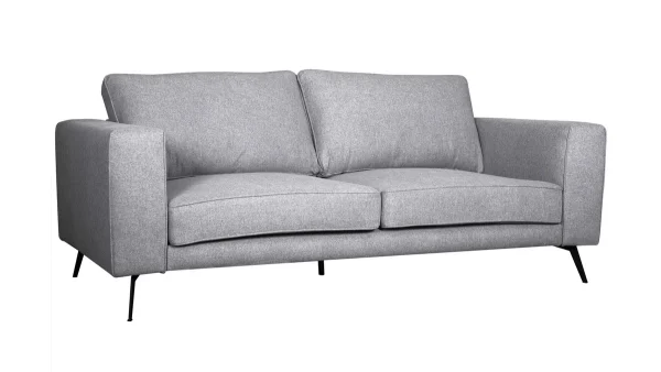 Canapé 4 Places En Tissu Gris Et Métal Noir OSMANN soldes luxe 3