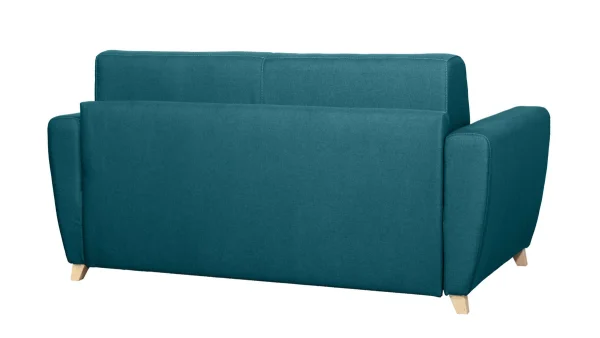 Canapé Convertible 2-3 Places En Tissu Bleu Canard Matelas L120 Cm 12 Cm GRAHAM Vente 6