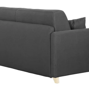 Canapé Convertible 3 Places En Tissu Gris Anthracite Et Bois Clair Avec Matelas 12 Cm SKANDY styles dernier cri 16