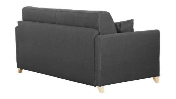 Canapé Convertible 3 Places En Tissu Gris Anthracite Et Bois Clair Avec Matelas 12 Cm SKANDY styles dernier cri 6