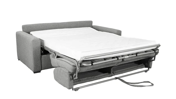 Canapé Convertible 3 Places En Tissu Gris Avec Matelas 12 Cm DOME marque pas cher en ligne 4